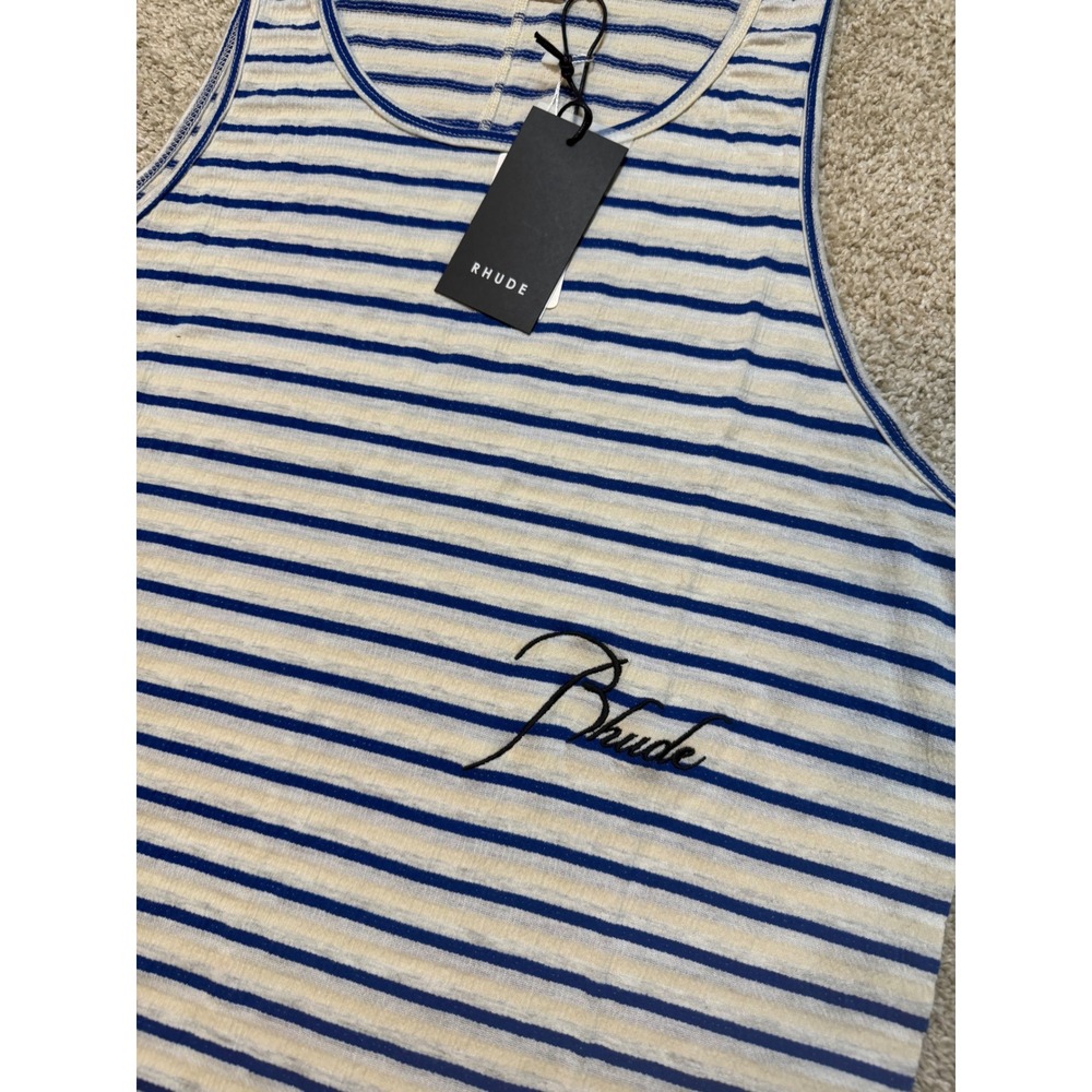 Rhude Striped Signature Logo Tank Top Size M Brand New - Picture 3 of 6